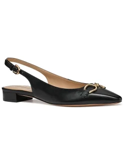 Leren slingballerina's "Giselda" zwart