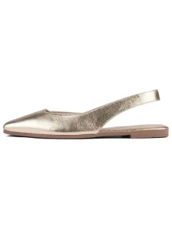 Leren slingballerina's goudkleurig