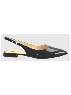 Leren slingballerina's "Mona" antraciet
