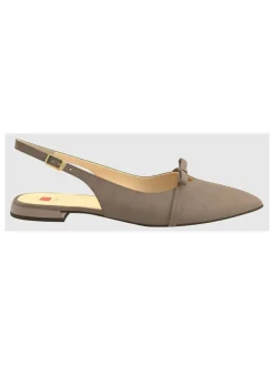 Leren slingballerina's "Pretty" beige