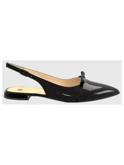 Leren slingballerina's "Pretty" zwart