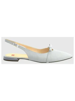 Leren slingballerina's "Pretty" lichtblauw