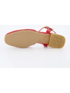 Leren slingballerina's rood