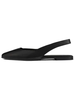 Leren slingballerina's zwart