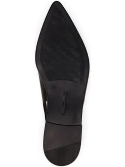 Leren slingballerina's zwart