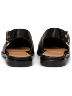 Leren slingballerina's zwart