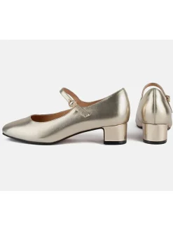 Leren slingpumps 