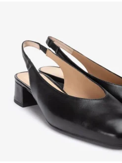 Leren slingpumps zwart