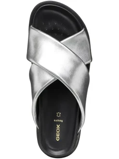Leren slippers "Adelash" zilverkleurig