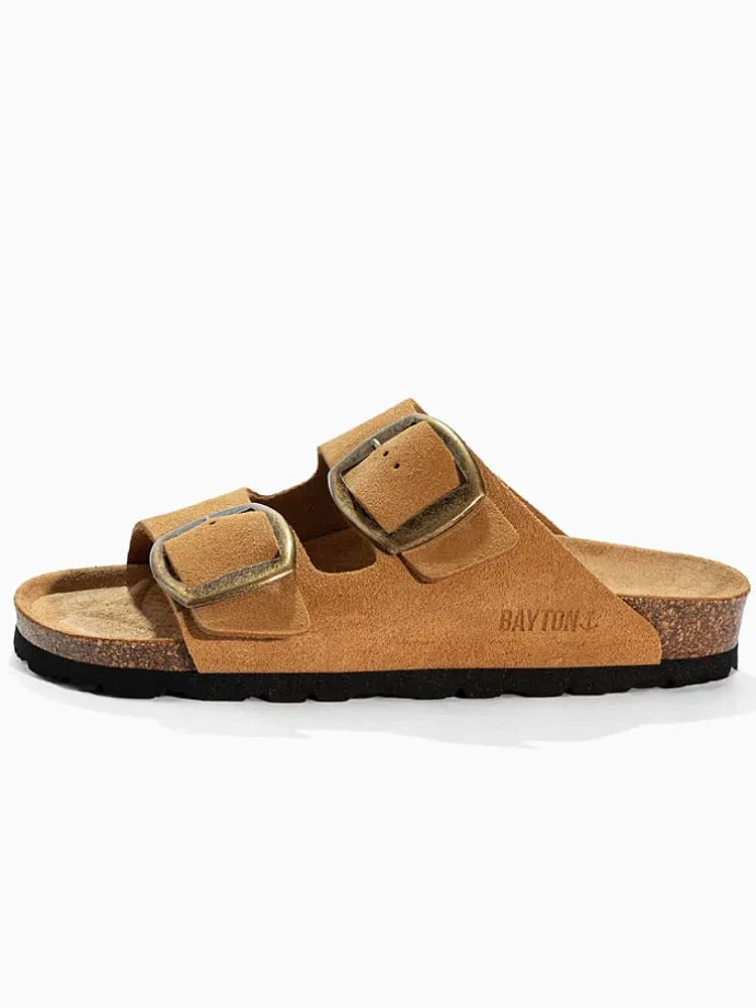 Leren slippers "Alicante" camel
