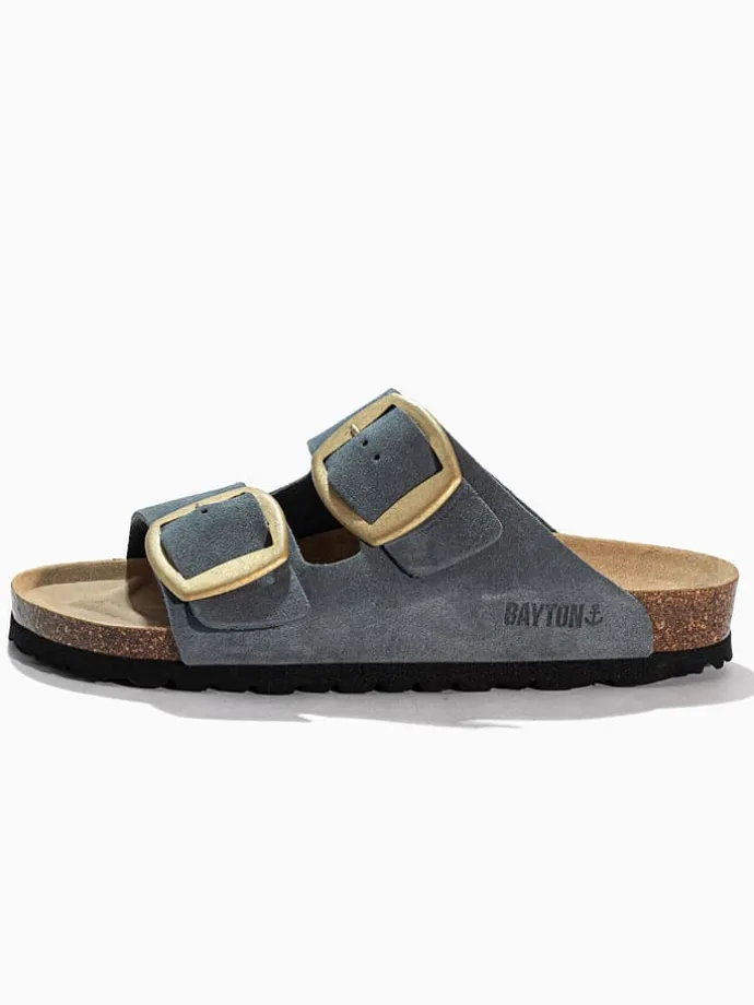 Leren slippers "Alicante" grijs