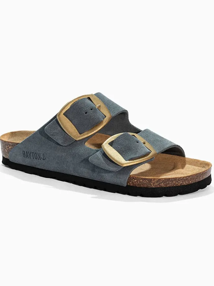 Leren slippers "Alicante" grijs