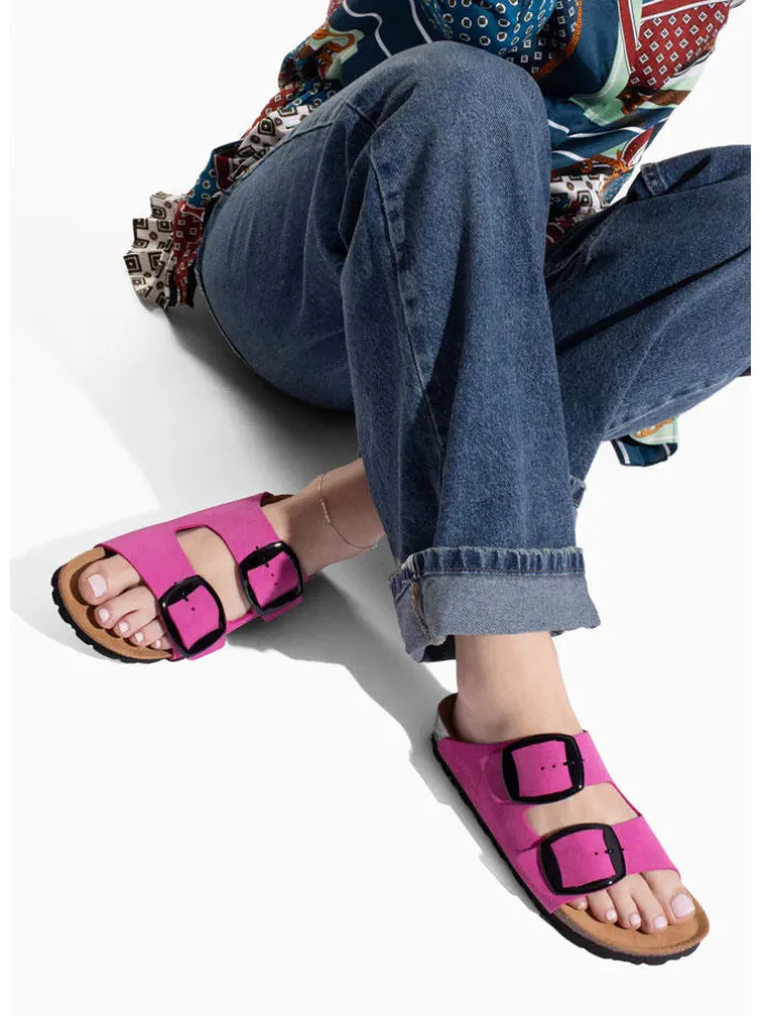 Leren slippers "Alicante" roze