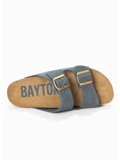 Leren slippers "Atlas" grijs