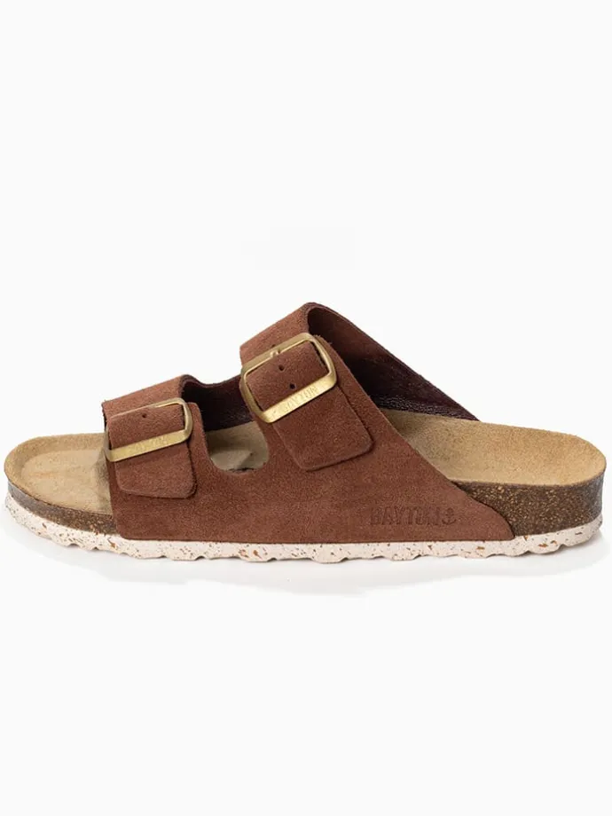 Leren slippers "Atlas" lichtbruin
