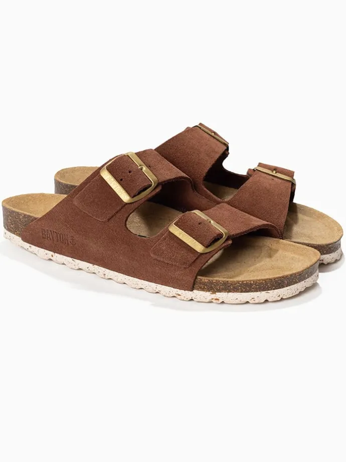 Leren slippers "Atlas" lichtbruin