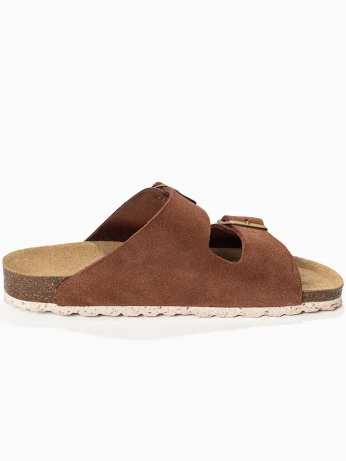Leren slippers "Atlas" lichtbruin