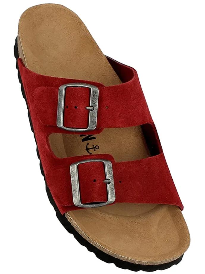 Leren slippers "Atlas" rood