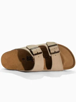 Leren slippers "Bali" beige