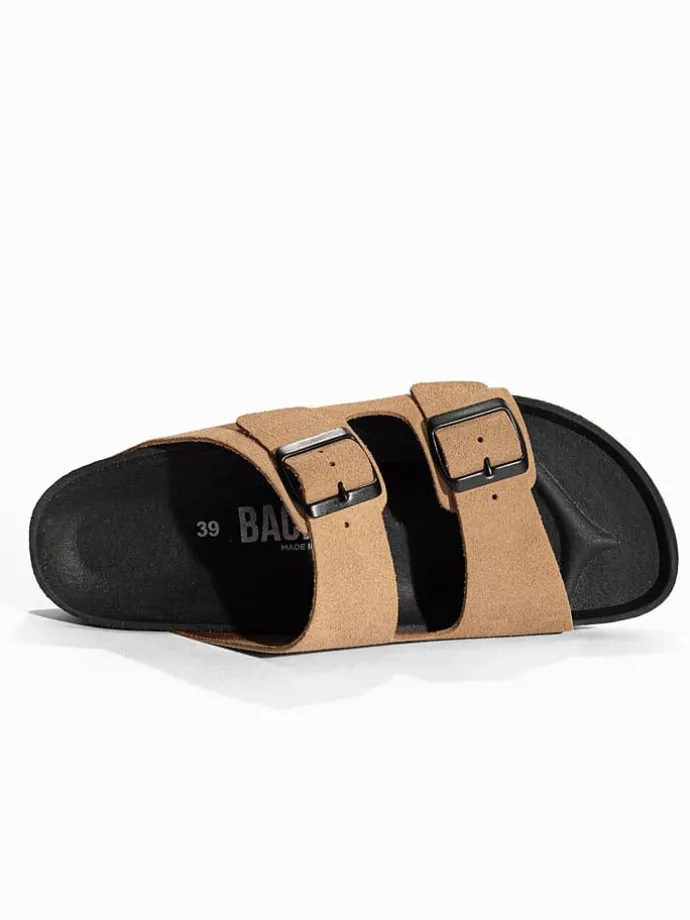 Leren slippers "Bali" beige