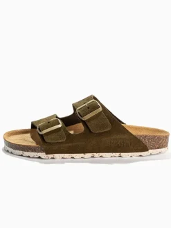 Leren slippers "Bali" kaki