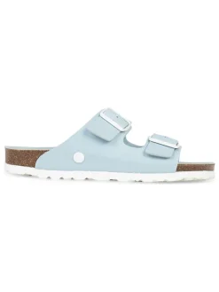 Leren slippers "Bali" lichtblauw
