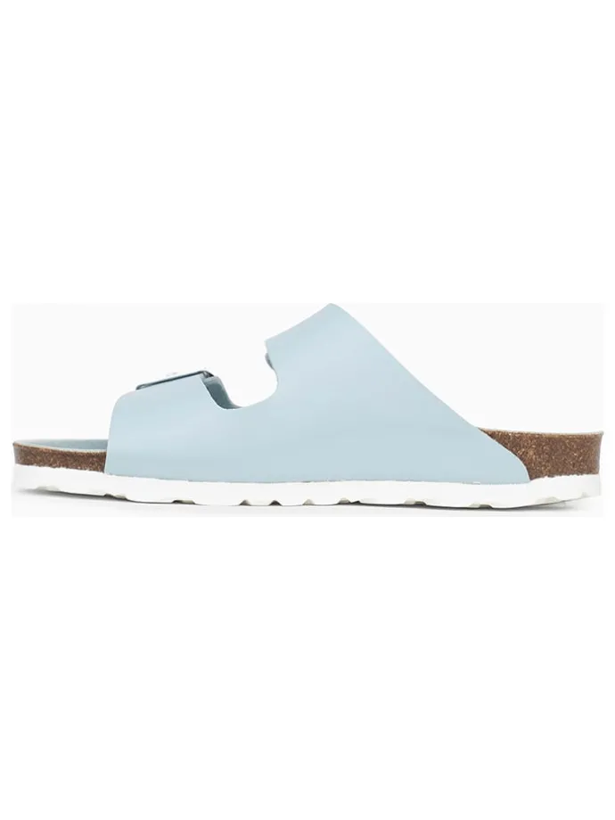 Leren slippers "Bali" lichtblauw