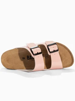 Leren slippers "Bali" lichtroze