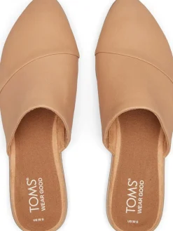 Leren slippers beige