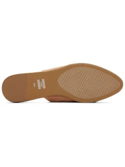Leren slippers beige