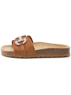 Leren slippers bruin