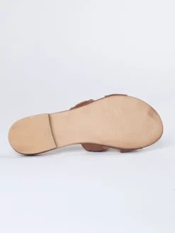 Leren slippers bruin