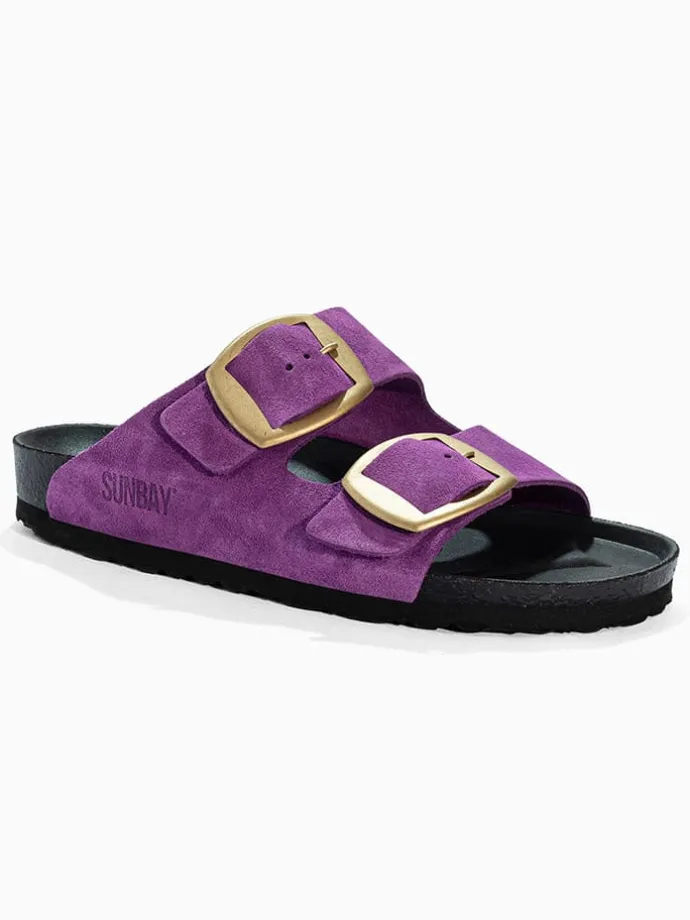Leren slippers "Calen" paars