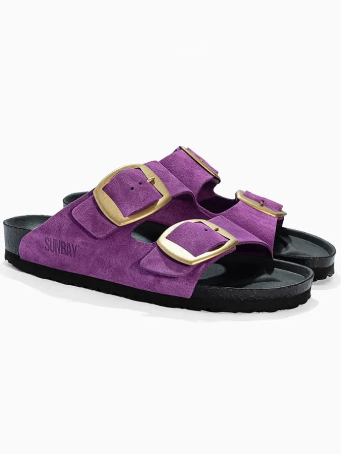 Leren slippers "Calen" paars