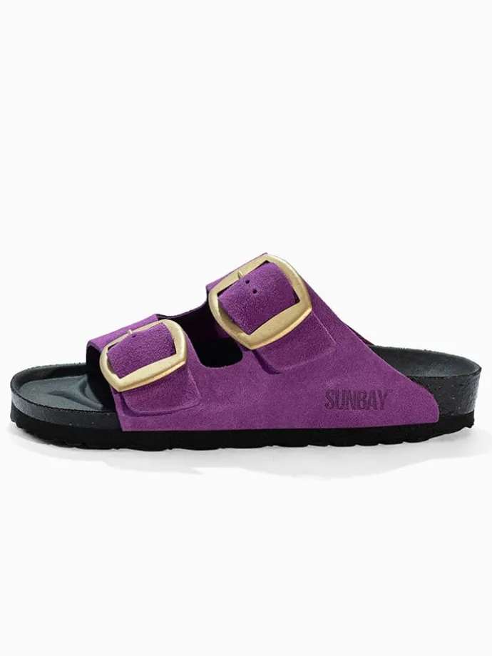 Leren slippers "Calen" paars