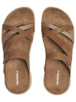 Leren slippers "District 4" bruin