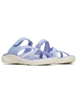 Leren slippers "District 4" lichtblauw