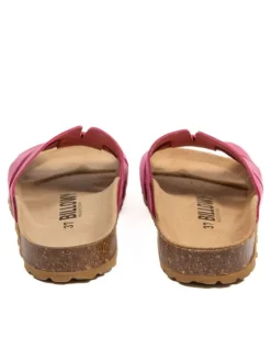 Leren slippers fuchsia