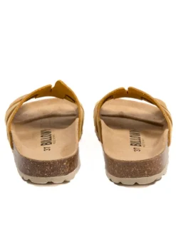 Leren slippers geel