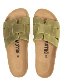 Leren slippers groen