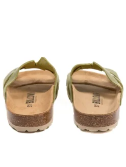 Leren slippers groen