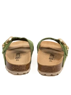 Leren slippers groen