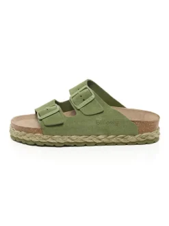 Leren slippers groen