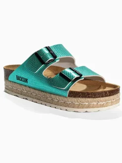 Leren slippers "Gwana" mintgroen