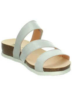 Leren slippers "Julia" grijs