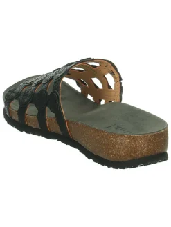 Leren slippers "Julia" zwart