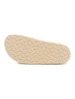 Leren slippers kaki