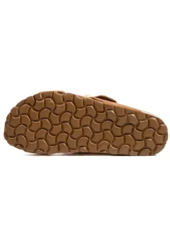 Leren slippers lichtbruin