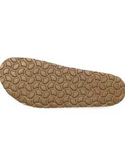 Leren slippers lichtbruin