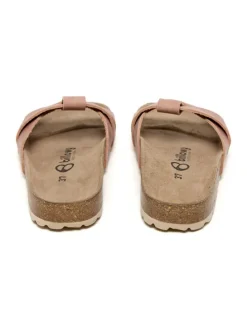 Leren slippers lichtroze